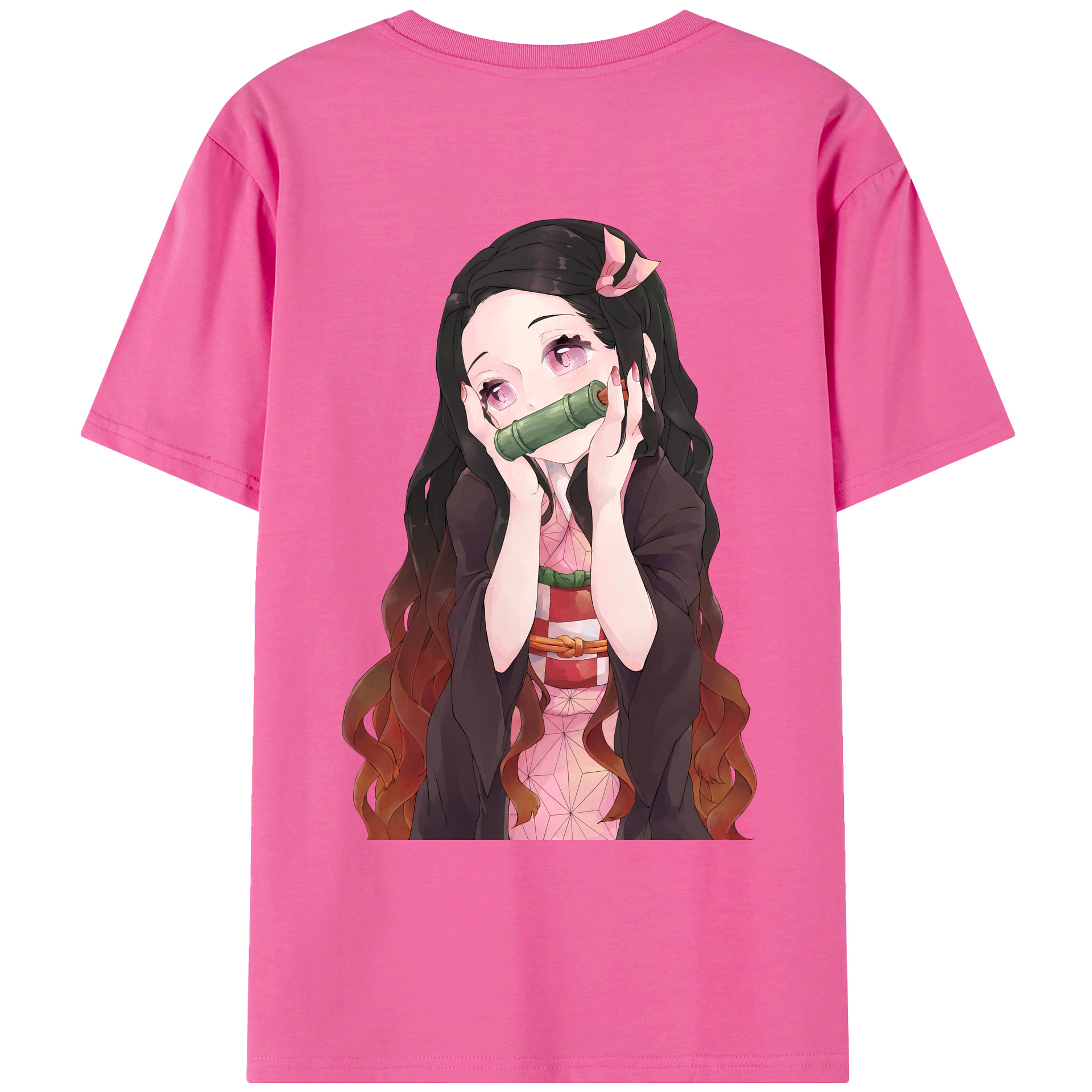 （画像用） 鬼滅の刃（きめつのやいば）竈門 禰󠄀豆子／かまど ねずこ Kamado Nezuko レディース半袖Tシャツ(バックプリント)